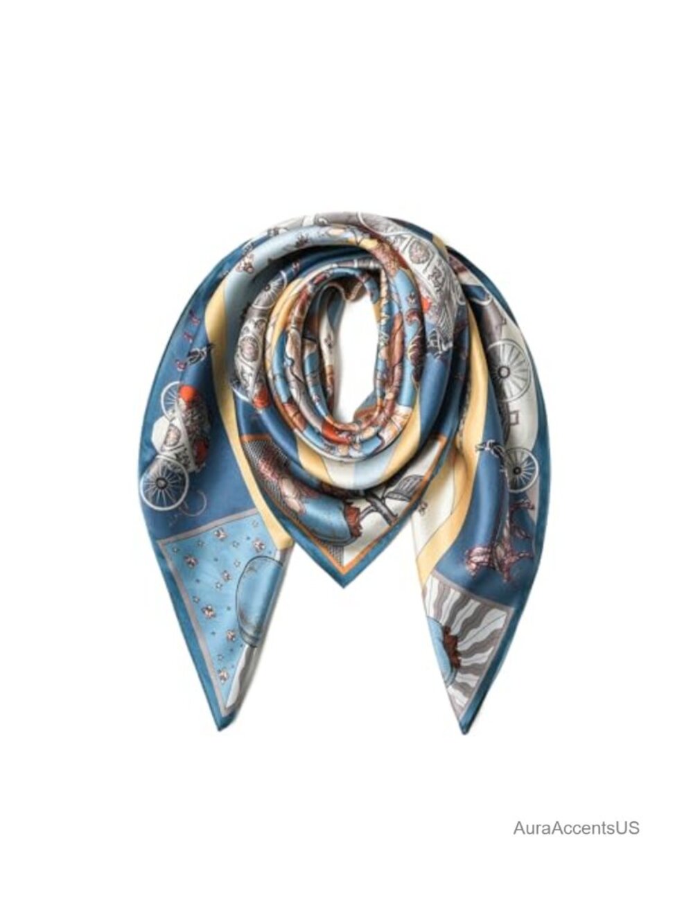 100% Mulberry Silk Scarf 35" Square Lightweight Headscarf Gift Boxed